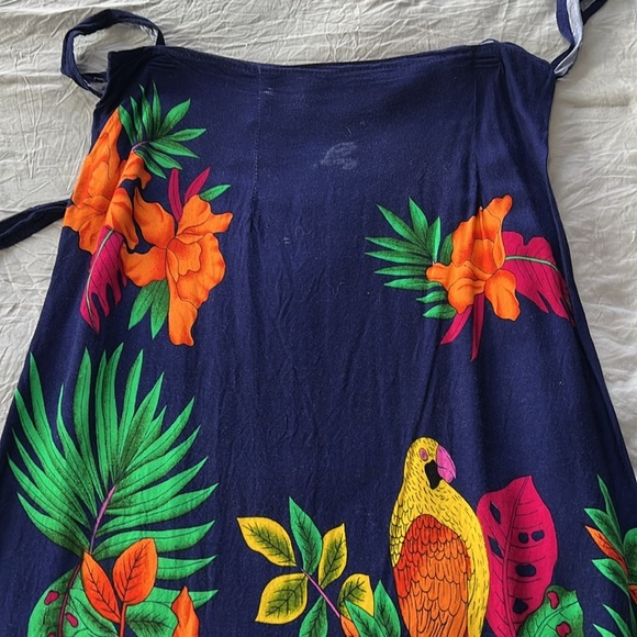 Vintage Two Piece Tropical Print Wrap Skirt & Top - Picture 7 of 7